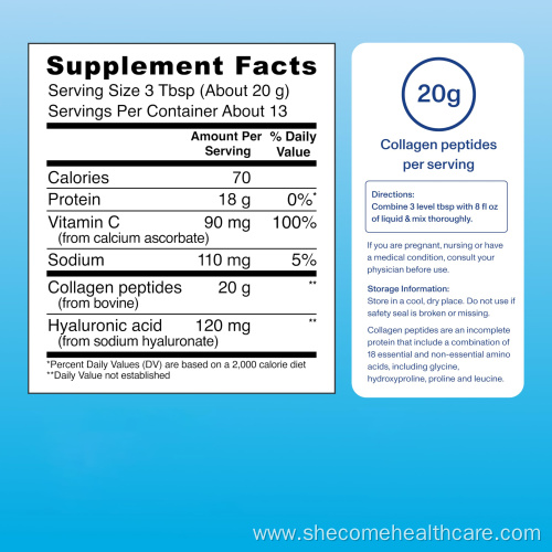 best collagen peptides Hyaluronic Acid Vitamin C powder